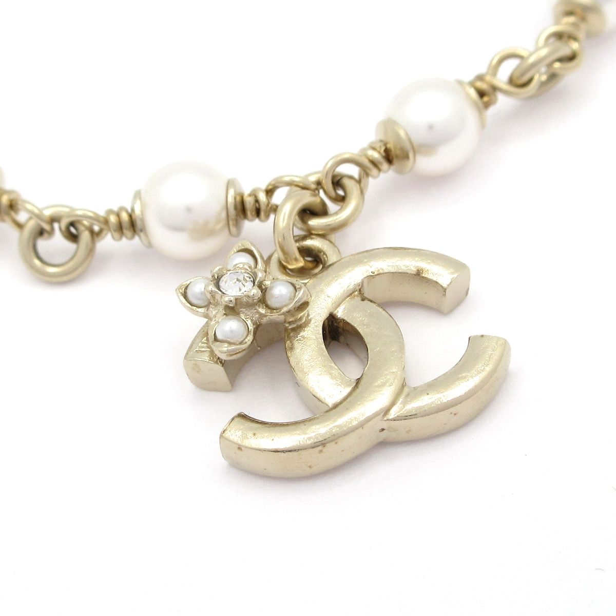 CHANEL シャネル ブレスレット ココマーク ゴールド×アイボリー×クリア