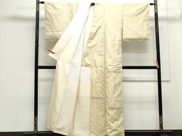 平和屋着物▽訪問着 紬地 刺繍 麻の葉文様 正絹 逸品 CAAZ8932th