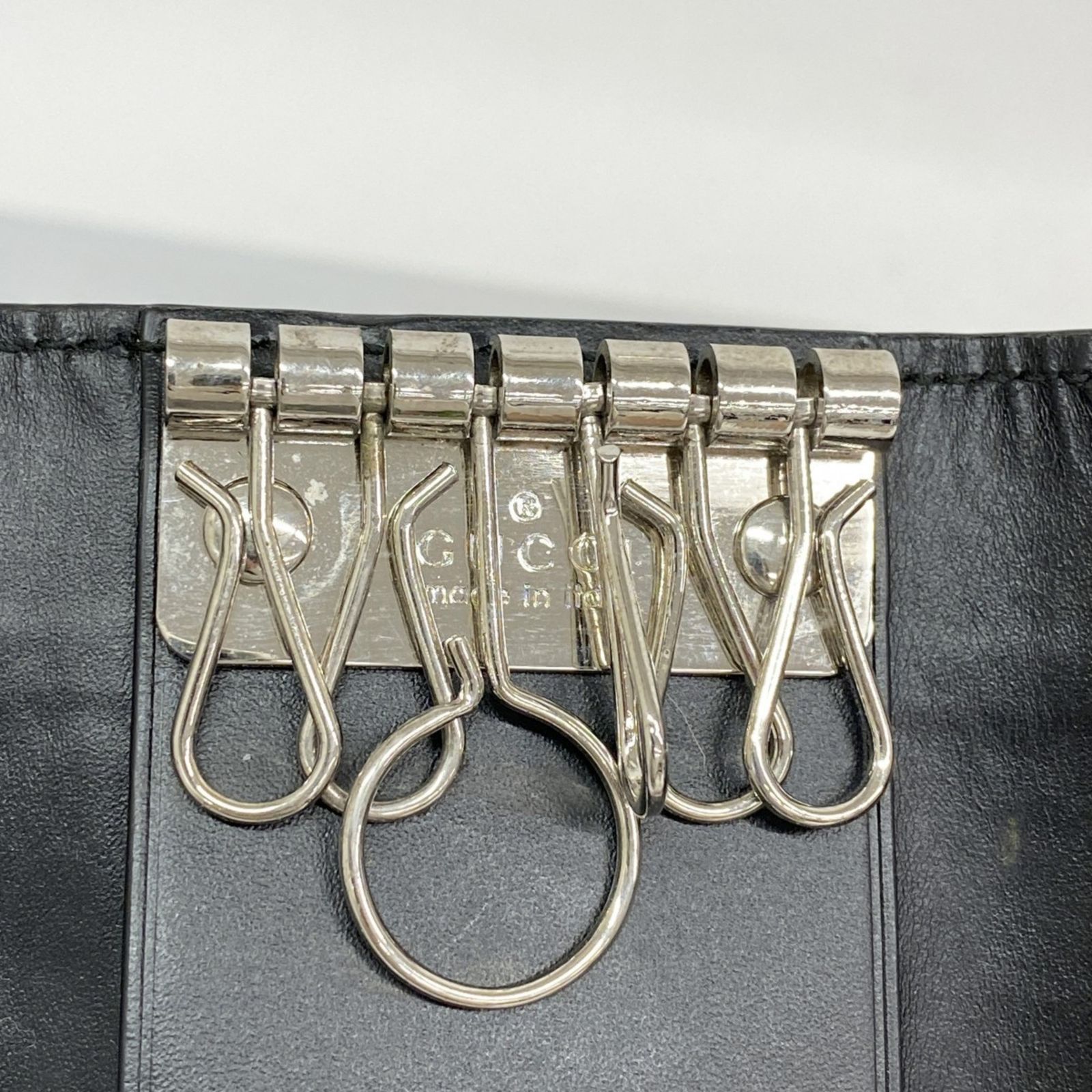  グッチ Gucci アクセサリー キーケース シェリーライン グッチシマ 408828 レザー ブラック メンズ レディース キーケース 小物