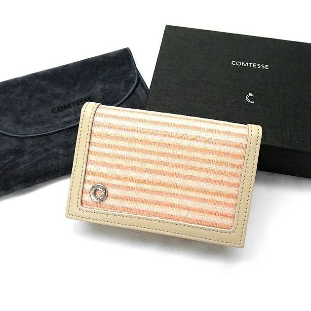 コンテス イタリア製 CARD HOLDER 本革 ホースヘア レザー 二つ折り カードホルダー カードケース 名刺入れ 定期入れ 10527 定8.2万 ROSE|CORDA ▲051 20602 m 08