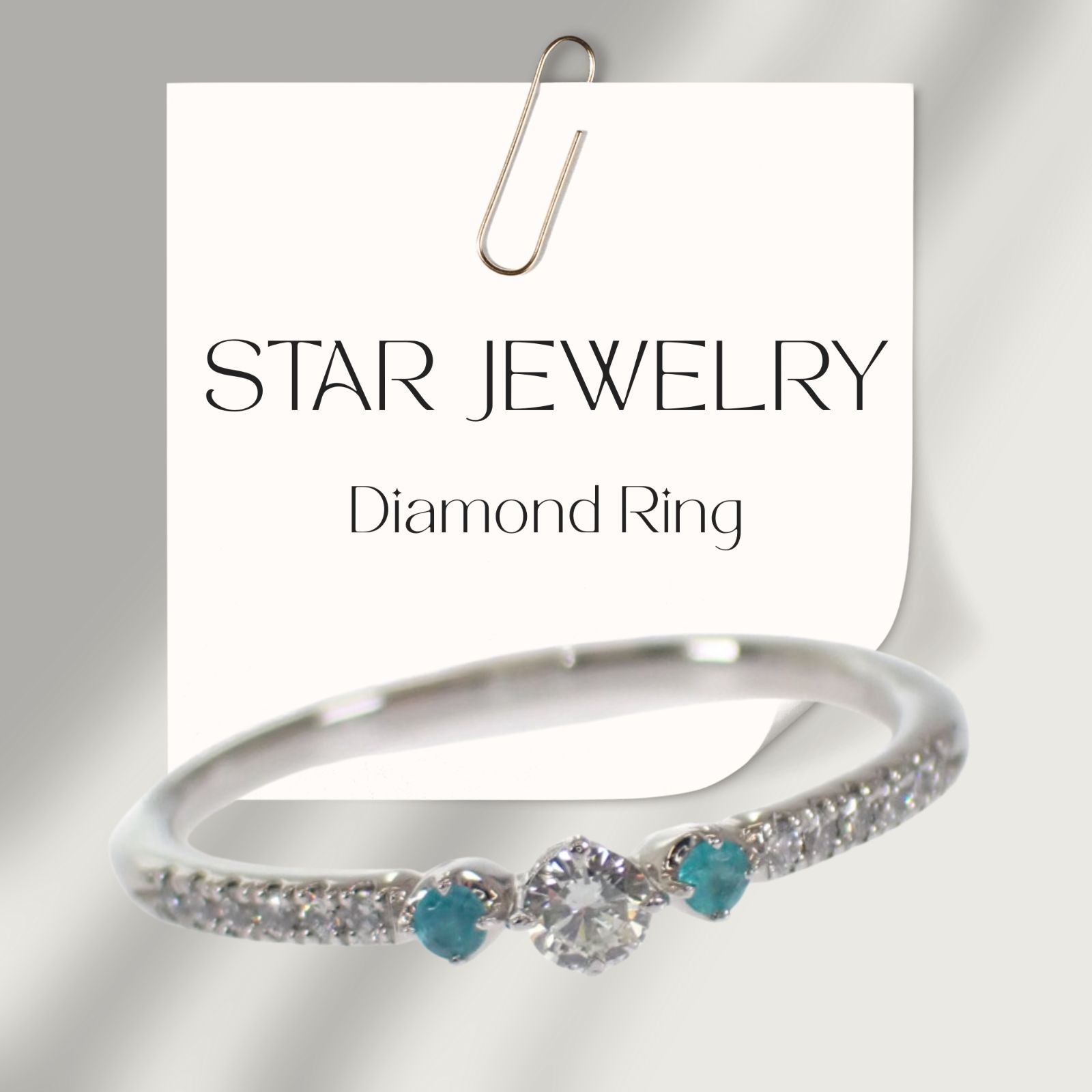 STAR JEWELRY ダイヤモンドリング リング Pt 950プラチナ ダイヤモンド パライバトルマリン 10号 レディース ジュエリー|アクセサリー