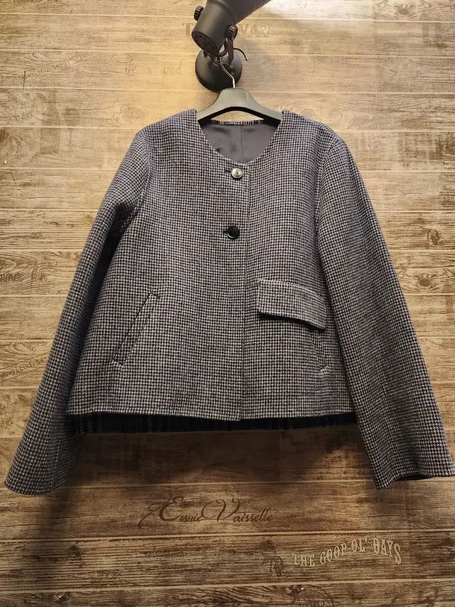 チェック柄 ダブルフェイス ショート ジャケット