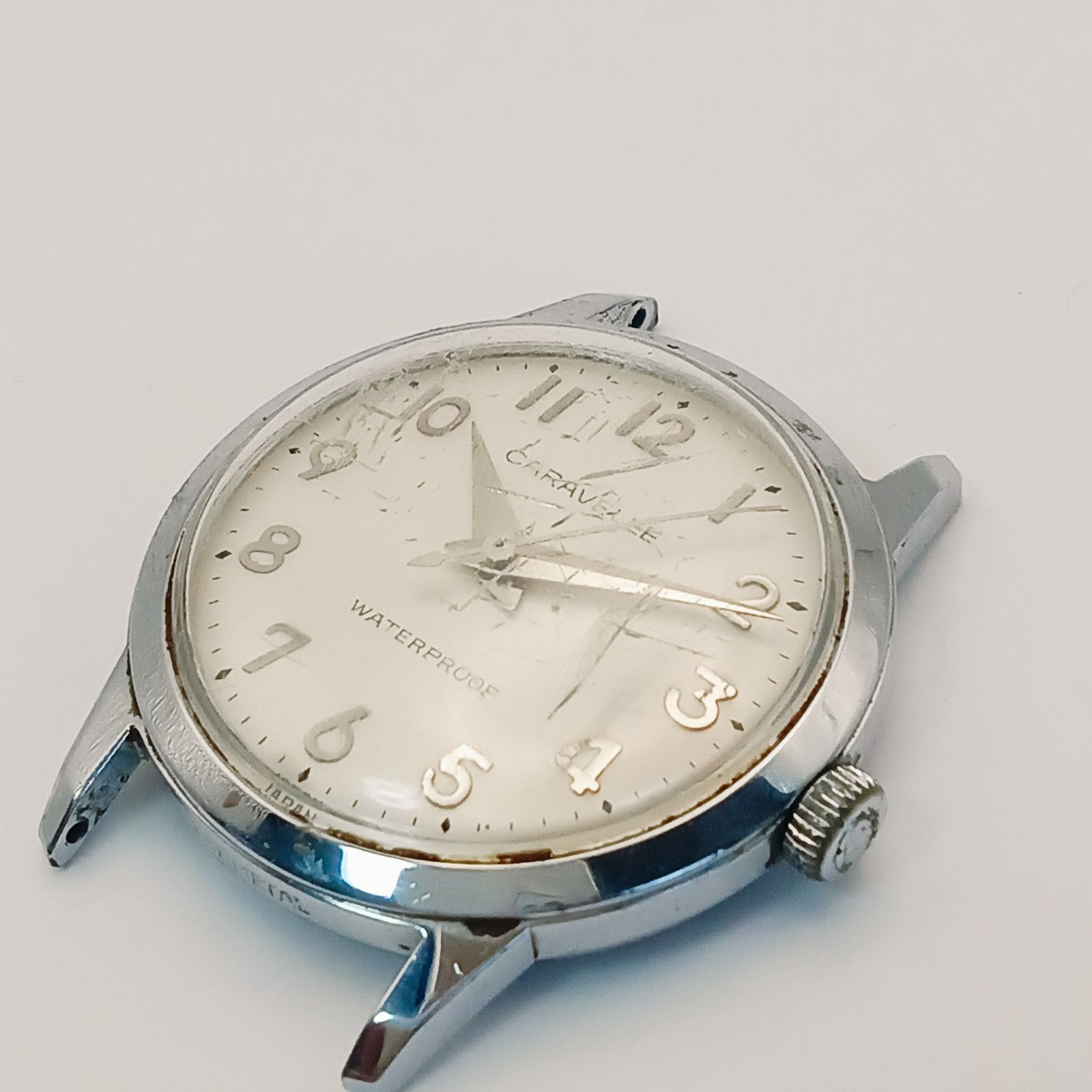 稼働 0107-4 CARAVELLE ブローバー キャラベル メンズ腕時計 手巻き フェイスのみ