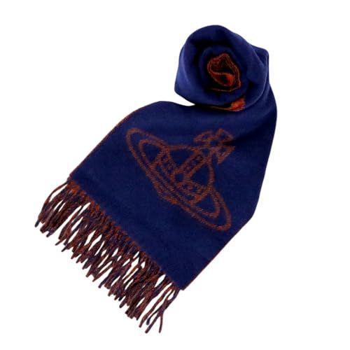 ヴィヴィアンウエストウッド マフラー ストール ビッグオーブロゴ バイカラー メンズ レディース 185 25 cm ギフトゴールドリボン付き プレゼント 贈り物 並行輸入品 m