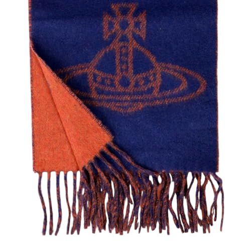 ヴィヴィアンウエストウッド マフラー ストール ビッグオーブロゴ バイカラー メンズ レディース 185 25 cm ギフトゴールドリボン付き プレゼント 贈り物 並行輸入品 m