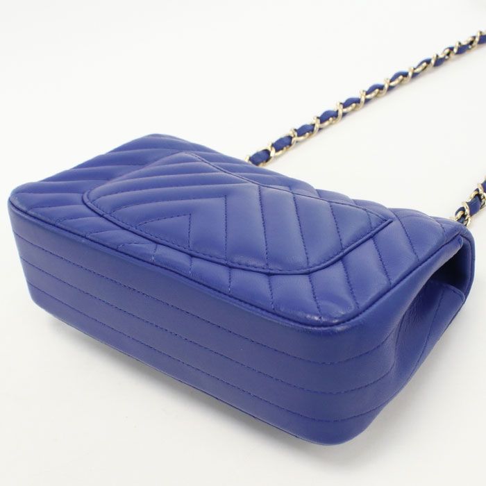 CHANEL シャネル チェーン シェブロン ショルダーバッグ ラムスキン