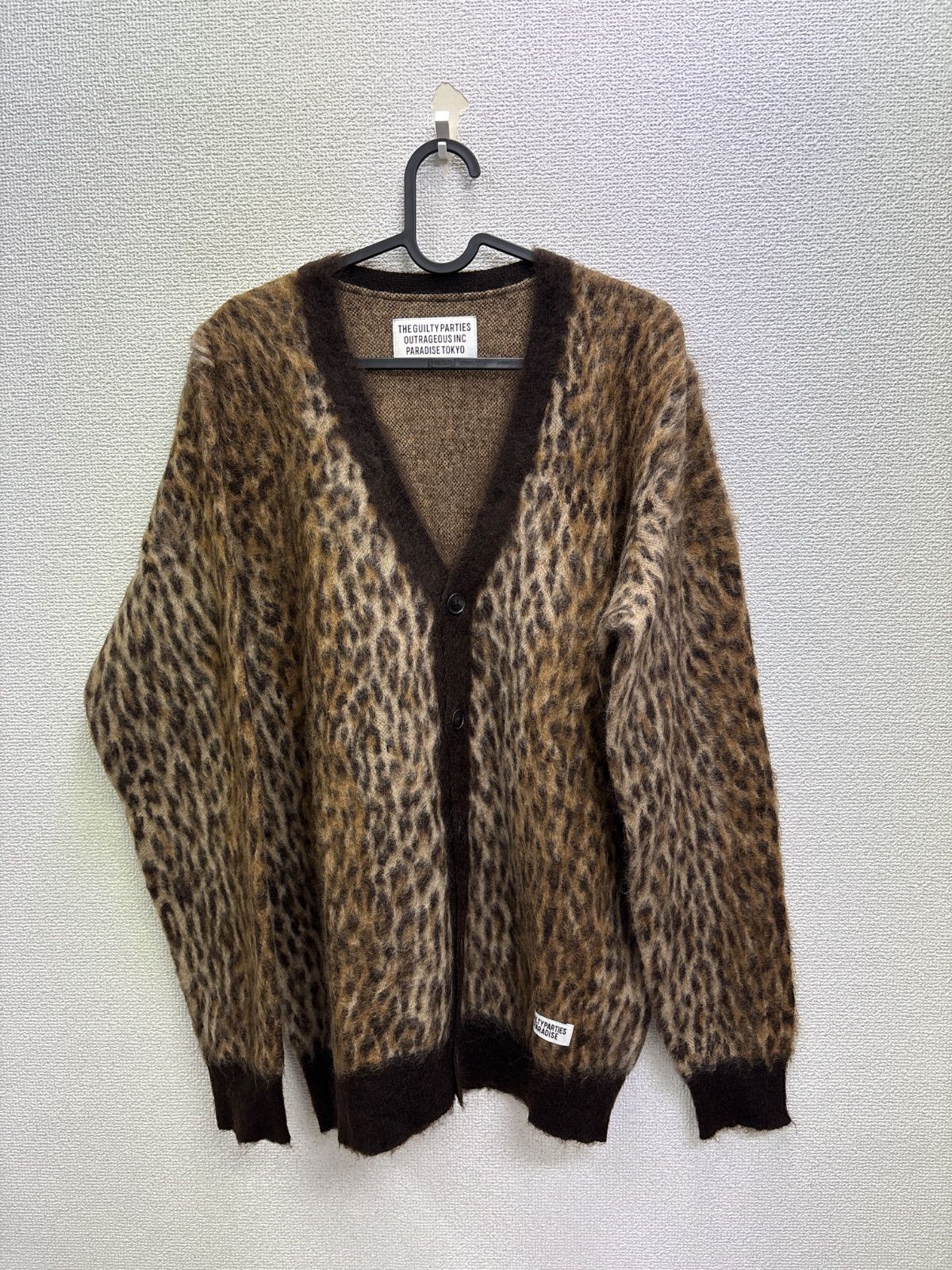 11 WACKO MARIA レオパード モヘアカーディガン Mブラウン 18 aw