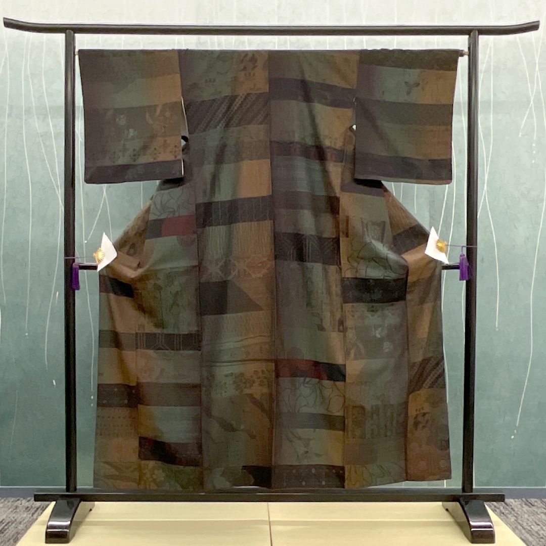 ｜適応身長 約160 cm リサイクル着物 紬 8300-00016