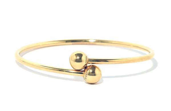 Tiffany-co. ティファニー ハードウェア ボール バイパス ブレス 18 KYG イエローゴールド 8.4 g