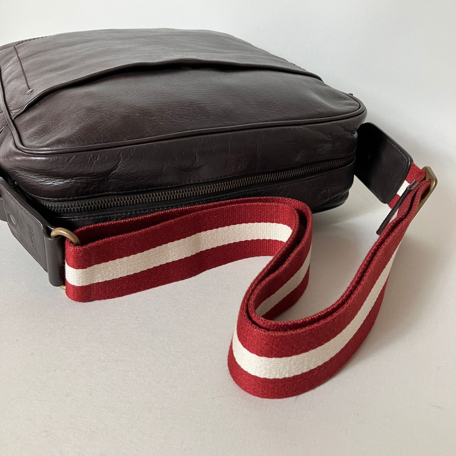 2512-168｜美品｜バリー ショルダーバッグ レザー ダークブラウン