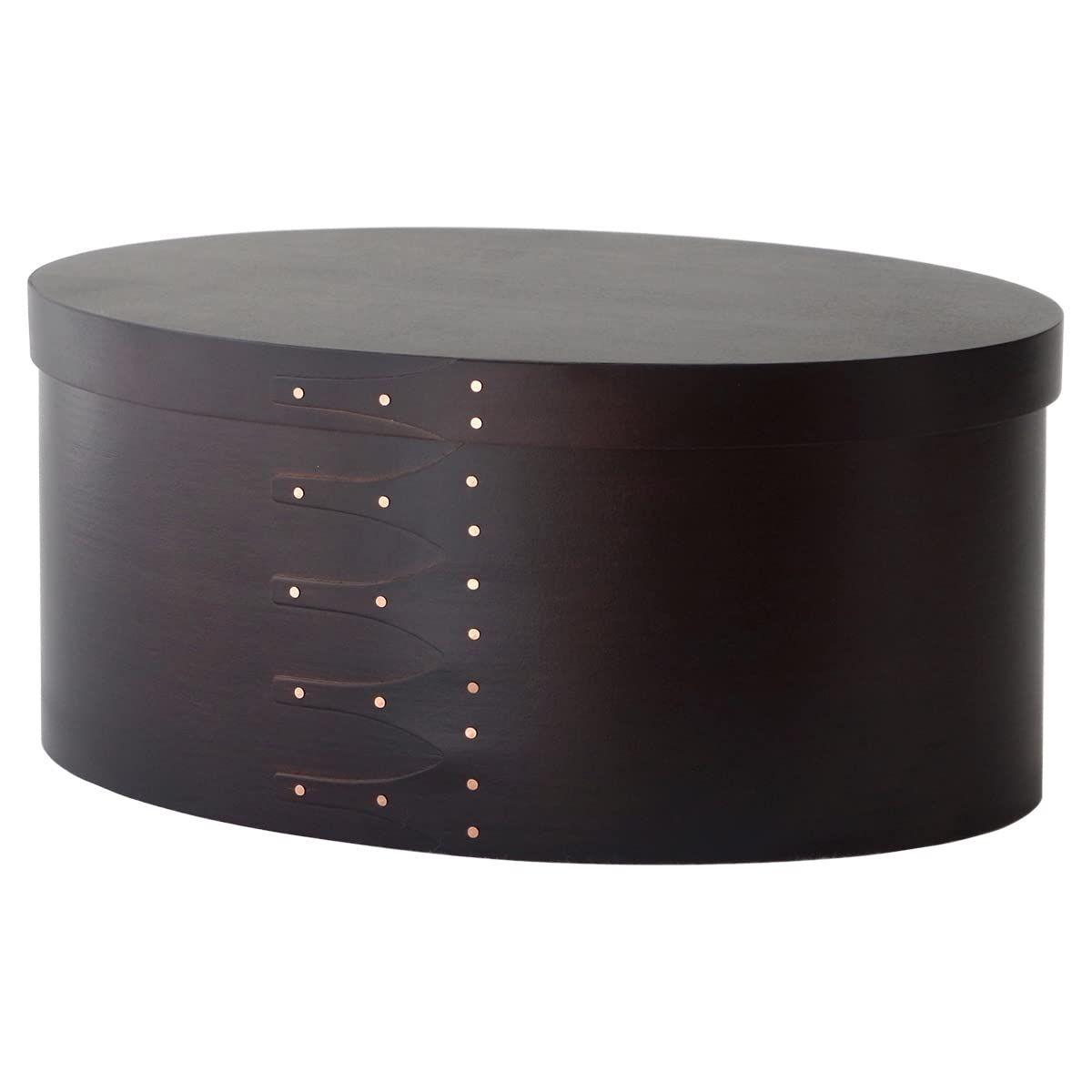 シェーカーボックス オーバル 木製 収納ボックス ふた付き シンプル おしゃれ L ブラック Large