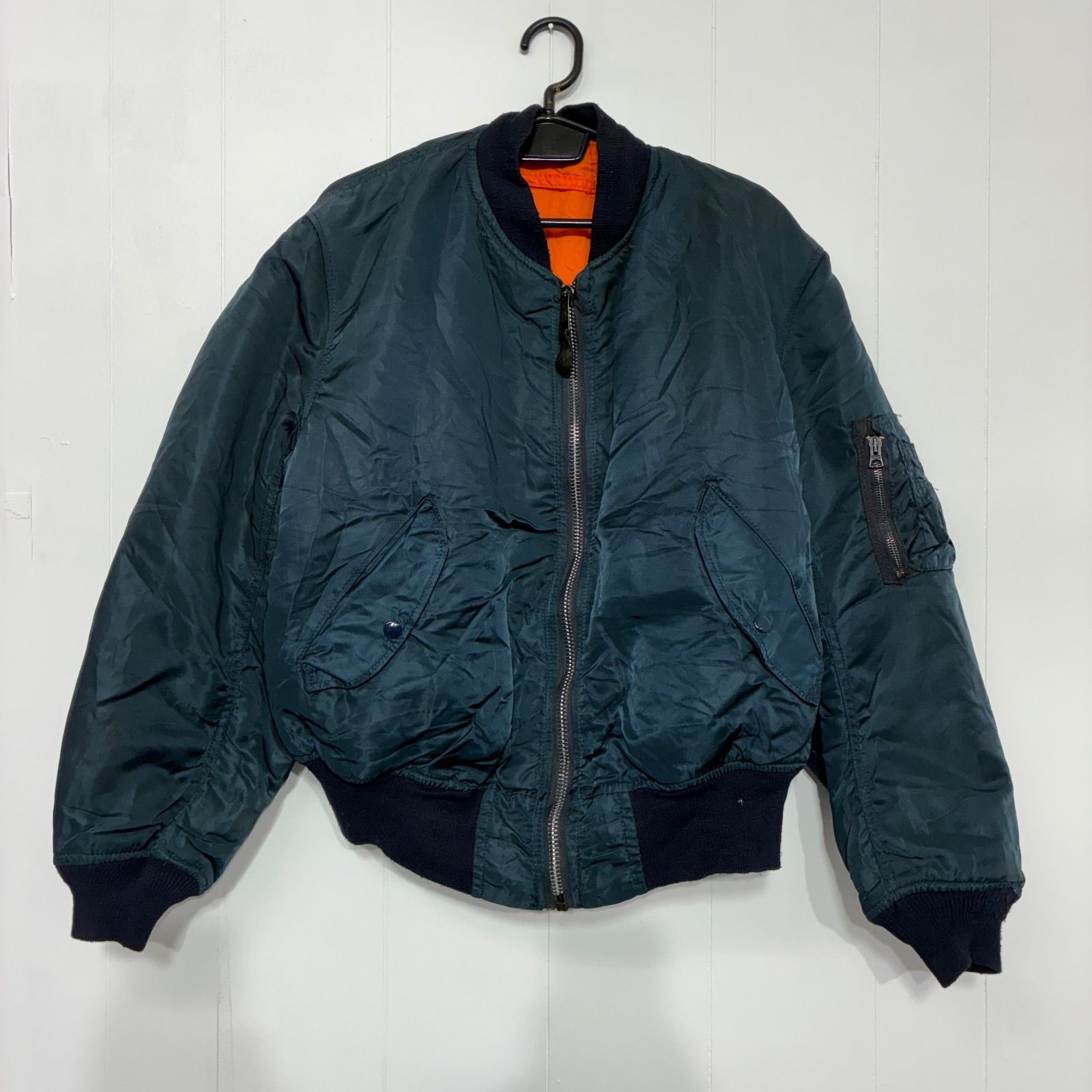 アルファ ma-1 フライトジャケット ネイビー USA製 XL - メルカリ