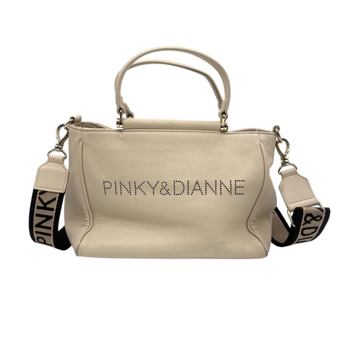 ♪3723 Pinky&Dianne ショルダーバッグ ハンドバッグ 2WAY クリーム 