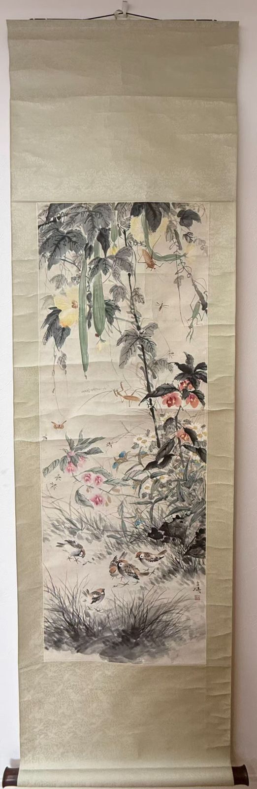 中国近現代花鳥画 王雪涛 1903–1982 花鳥図 掛け軸