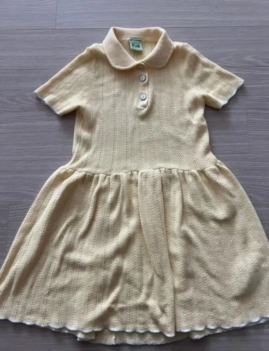 FUB イェロー ニット ONE PIECE 100 펍キッズ