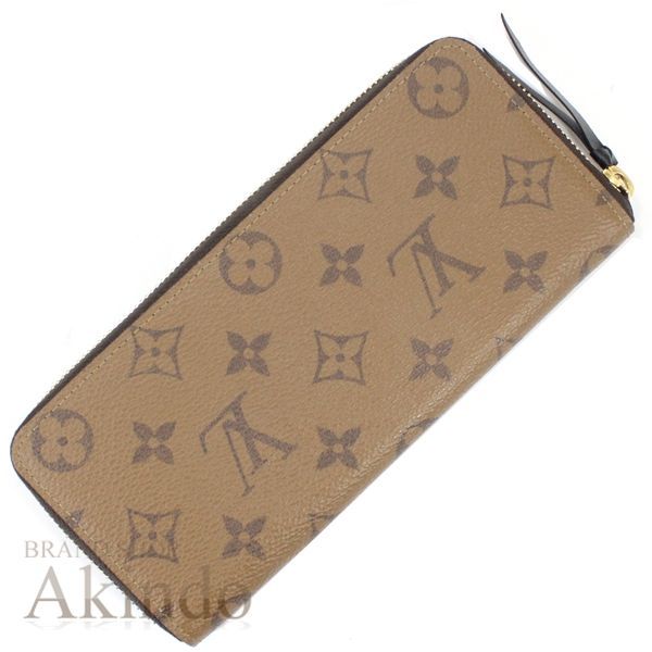 ルイヴィトン 長財布 モノグラム リバース ラウンドファスナー ポルトフォイユ クレマンス M 82336 レディース 細身コンパクト ラウンドジップ ロングウォレット プレゼント ブランド財布 おしゃれ ビトン LOUIS VUITTON