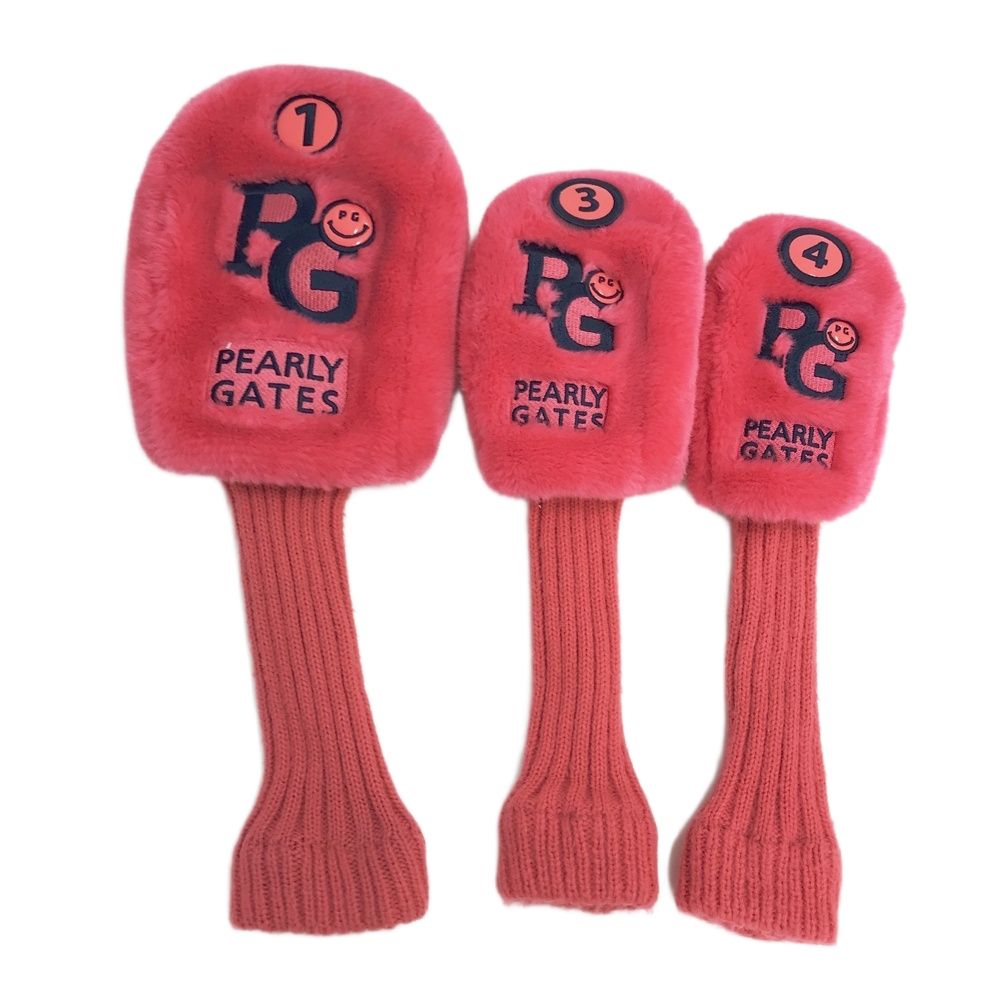 PEARLY GATES パーリーゲイツ ヘッドカバー 3点セット ピンク系 DR×1