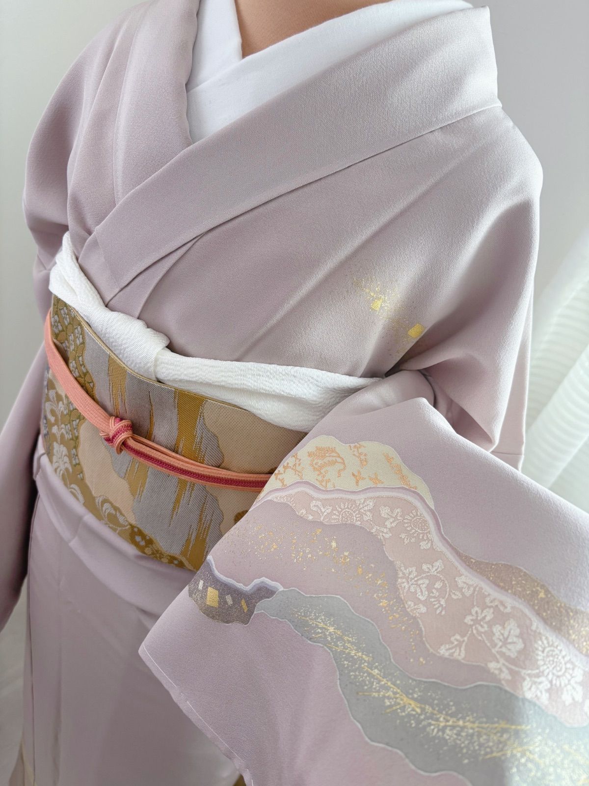 ダイヤモンド加工訪問着フルセットお探しの方に サイズLからL L 銀彩 豪華 裄長 トールサイズ