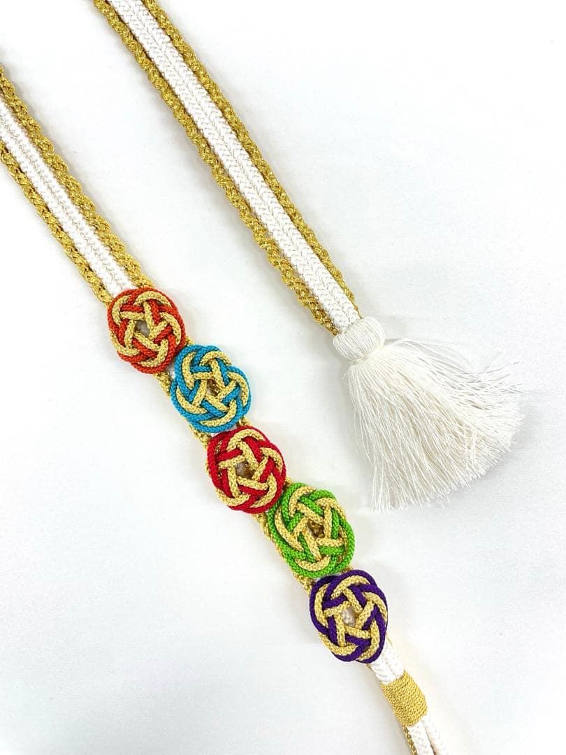 振袖用帯締め 飾り付き 6本おまとめ 色違い 平組 正絹 xx