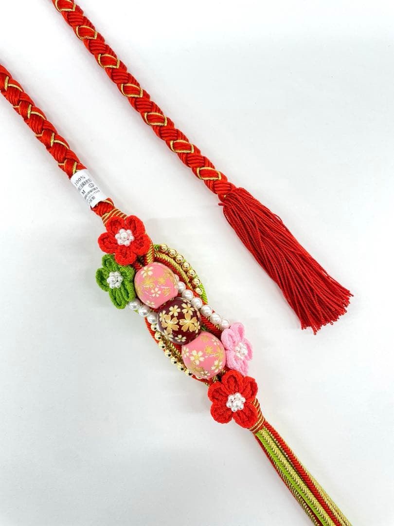 振袖用帯締め 飾り付き より房 5本おまとめ ♥品 正絹 yy