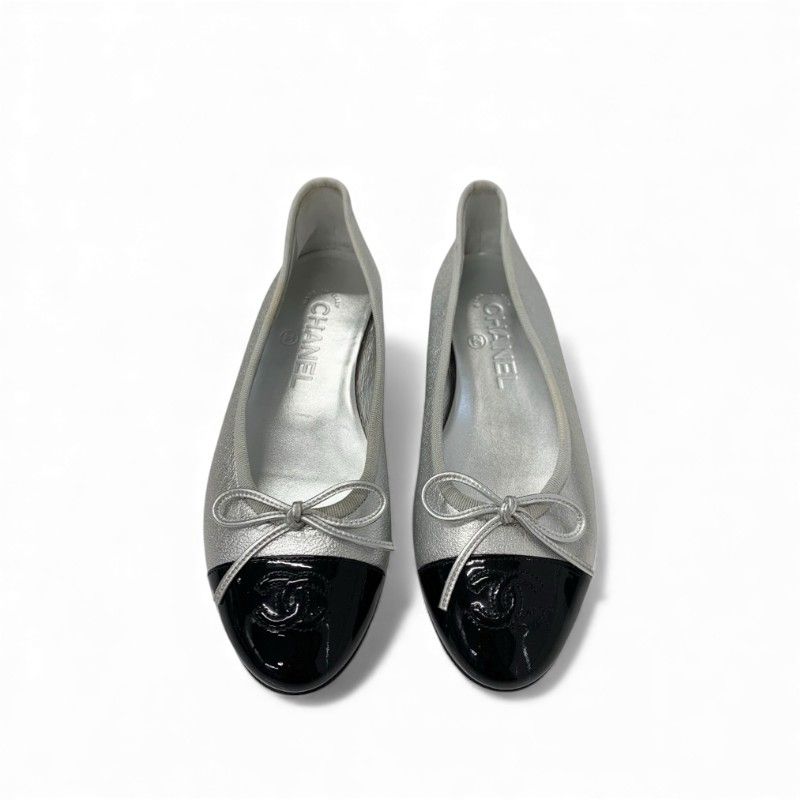 シャネル CHANEL フラットシューズ 靴 シューズ レザー パテント