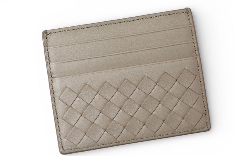 ボッテガヴェネタ カードケース|名刺入れ BOTTEGA VENETA イントレチャート レザー ライトグレー 548510