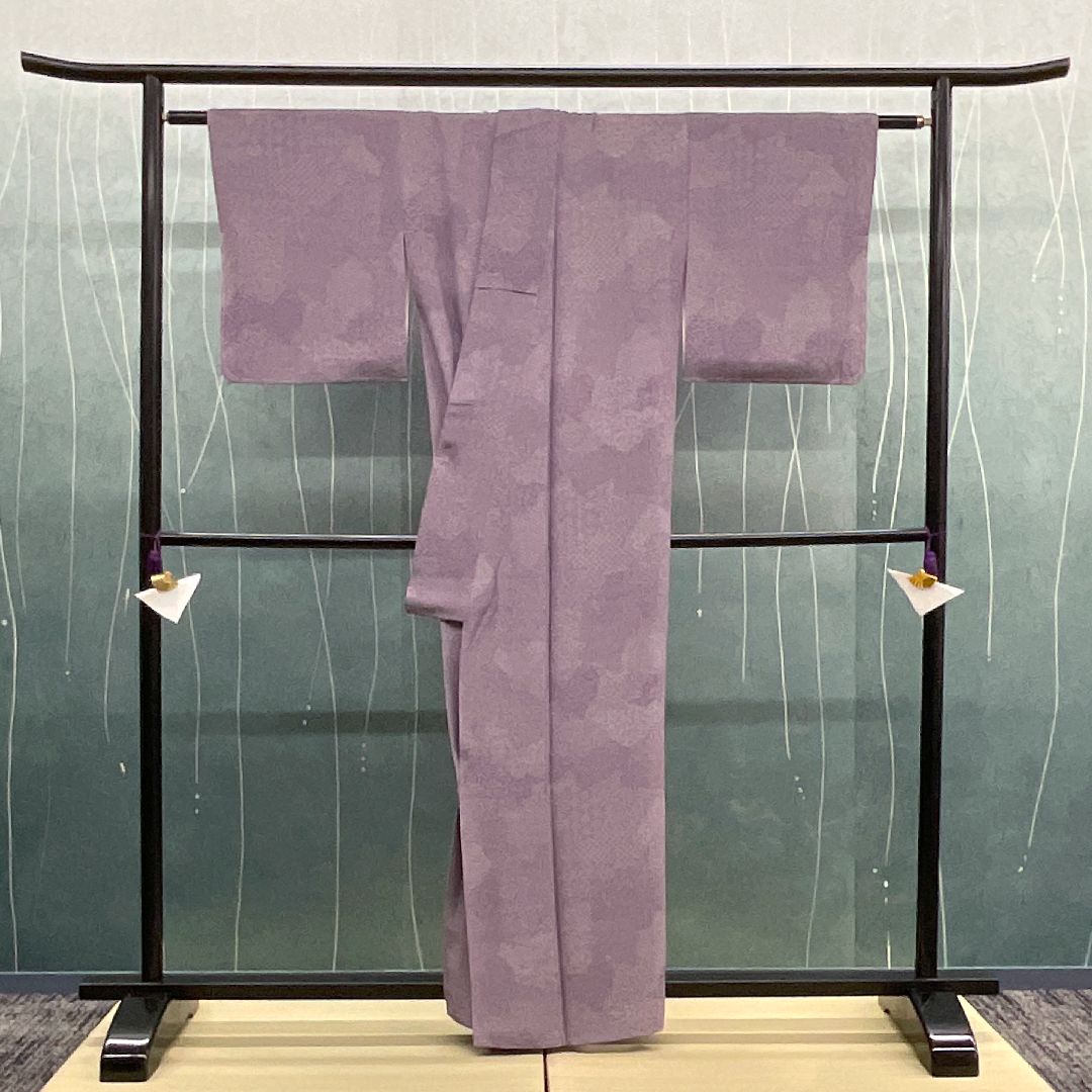 ｜適応身長 約160 cm リサイクル着物 江戸小紋 木下正夫落款 お稽古着 お茶席 8300-00023