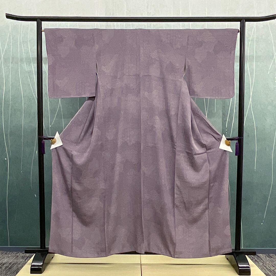 ｜適応身長 約160 cm リサイクル着物 江戸小紋 木下正夫落款 お稽古着 お茶席 8300-00023