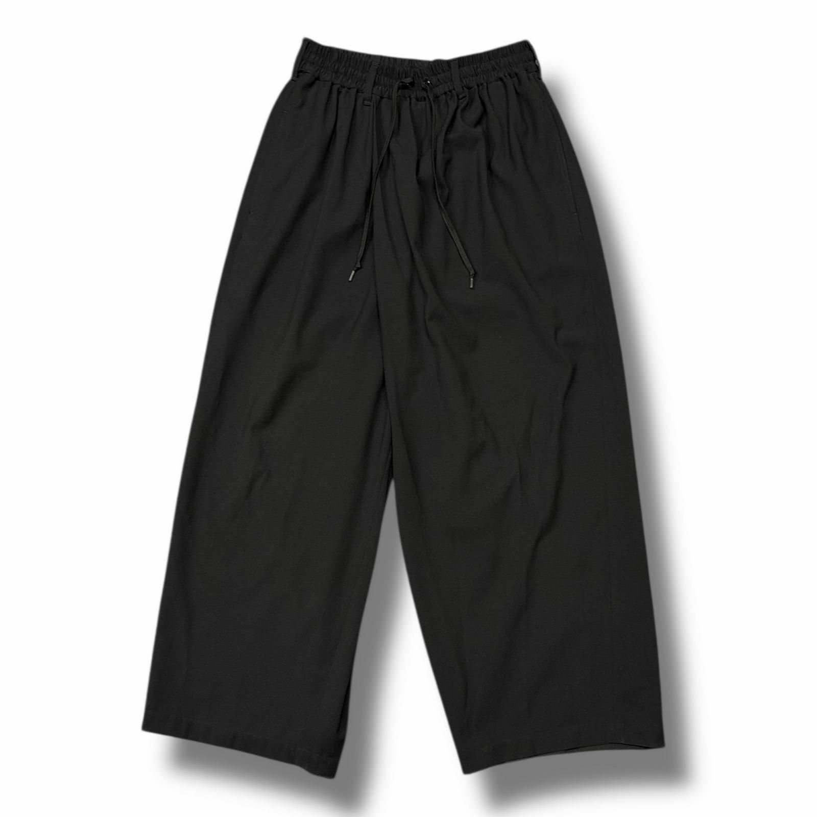 参考上代33000円 COOTIE 25 SS Leno Cloth Wrap Wide Easy Trousers ワイドイージートラウザー スラックスパンツ クーティー CTE-25 S 120 ブラック M 5799