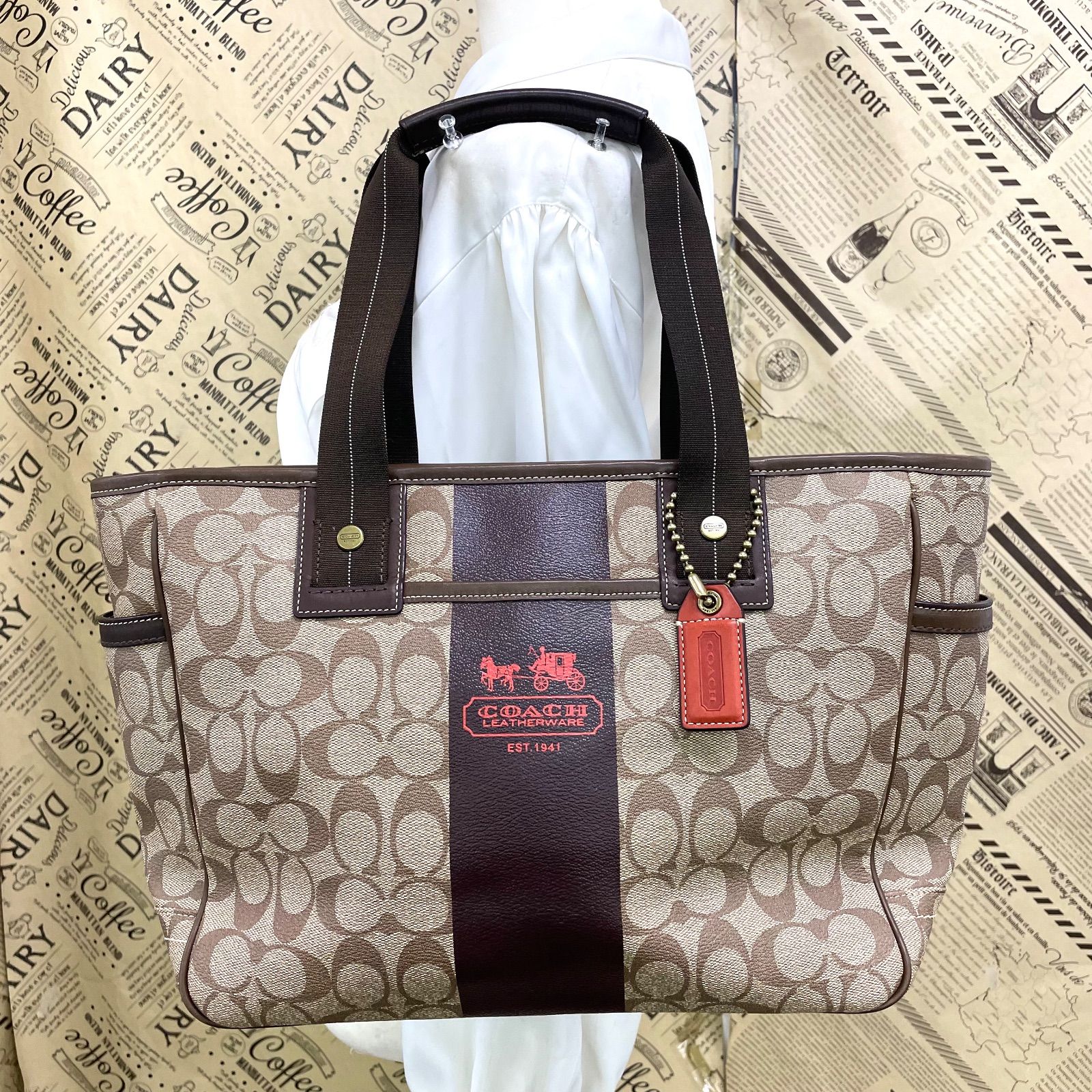 コーチトートバッグ シグネチャー 大容量 ビジネス 旅行 マザーズ FZ 450
