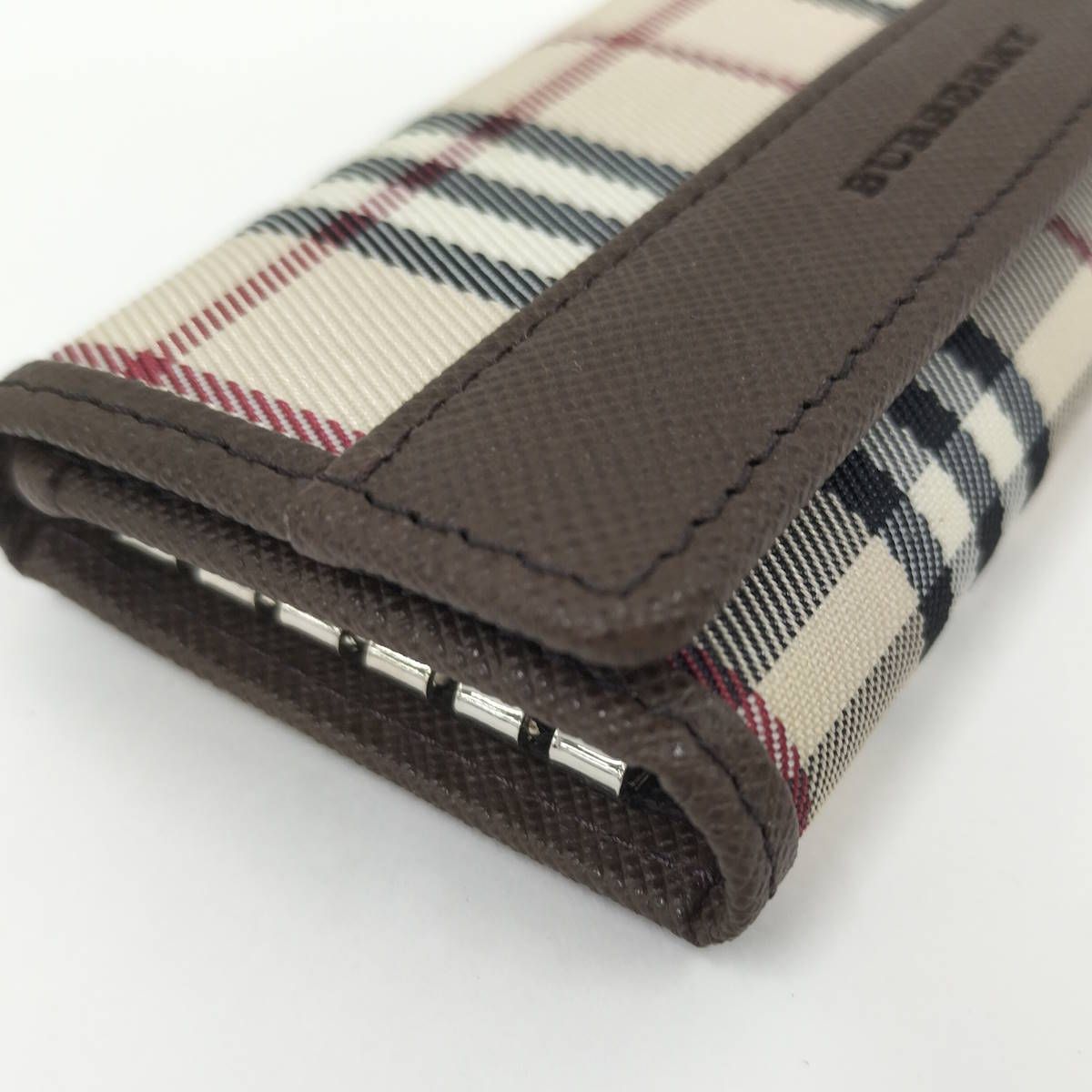 BURBERRY 5連キーケース ノバチェック キャンバス レザー ベージュ系