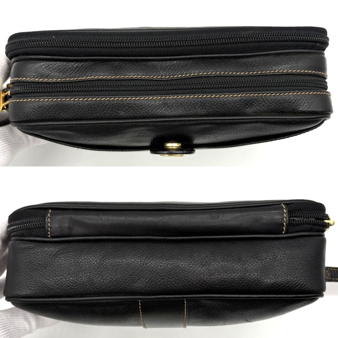 ダンヒル dunhill レザー クラッチバッグ ブラック ストラップ付き