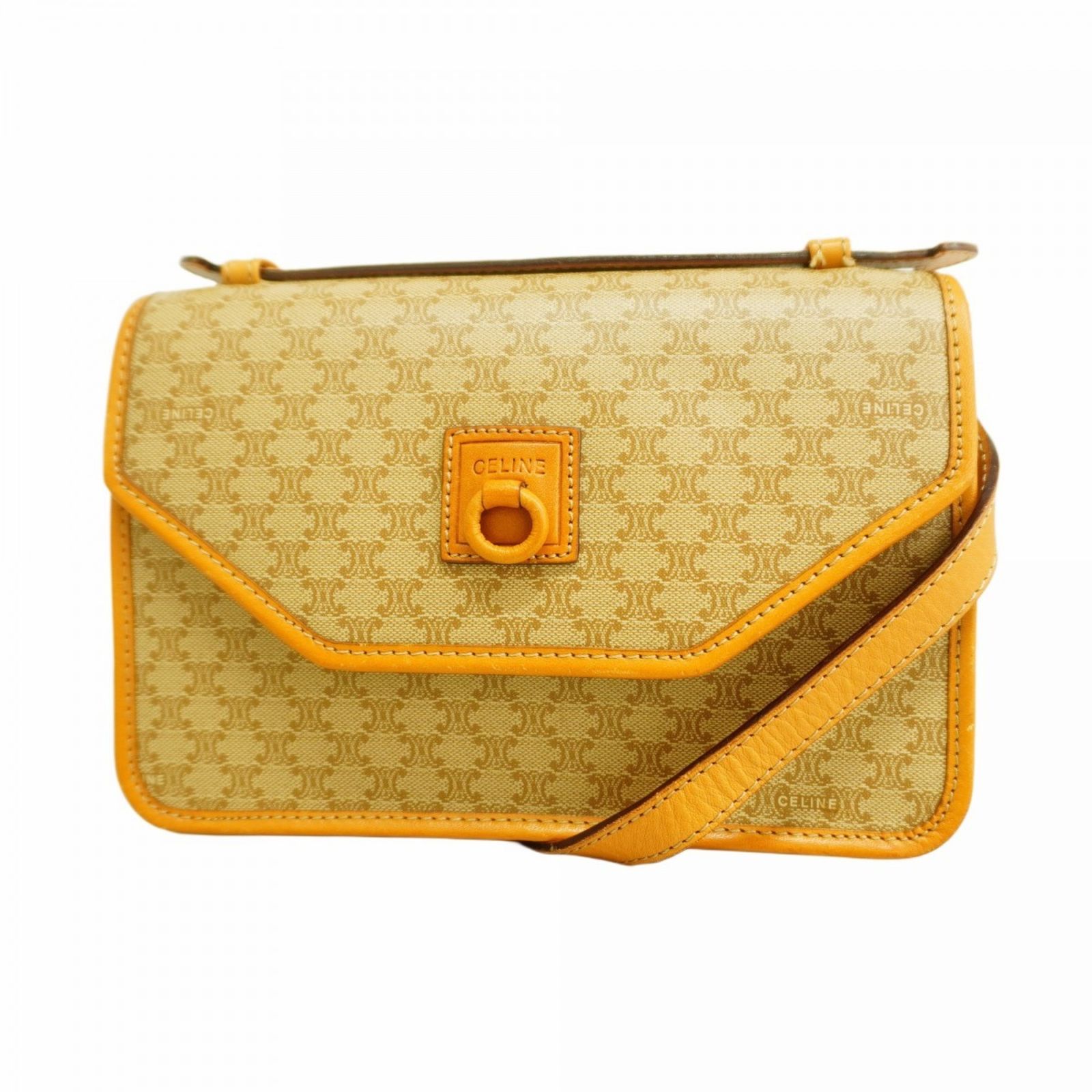 セリーヌ Celine ハンドバッグ マカダム ベージュ 2 wayバッグレディース