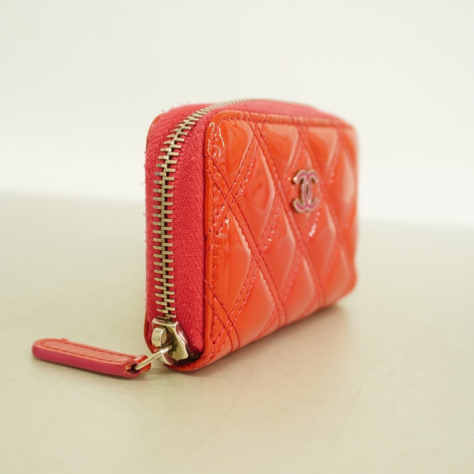 シャネル Chanel 財布 コインケース マトラッセ パテントレザー ピンク レディース