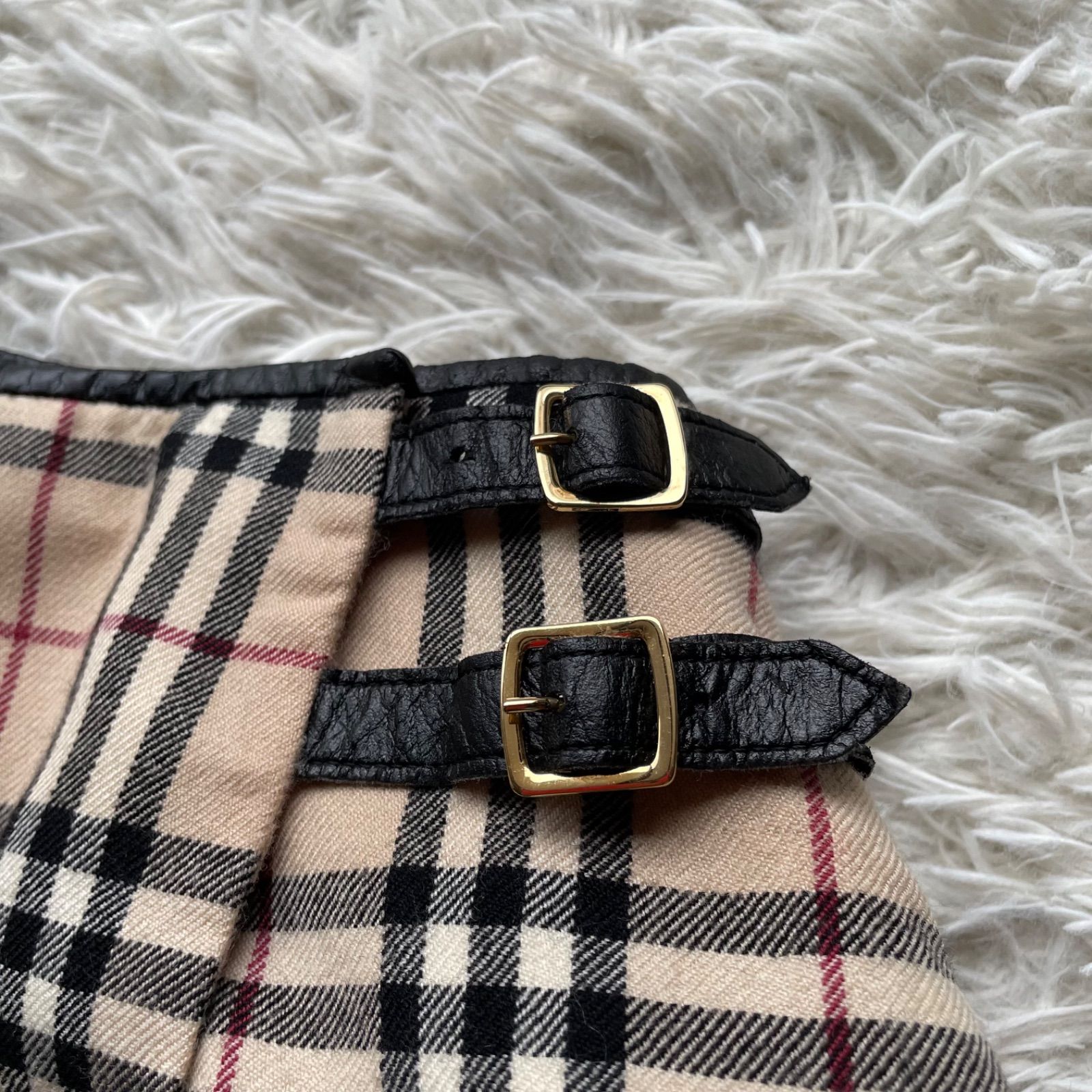 BURBERRY LONDON バーバリーロンドン ノバチェックラッスカート サイド
