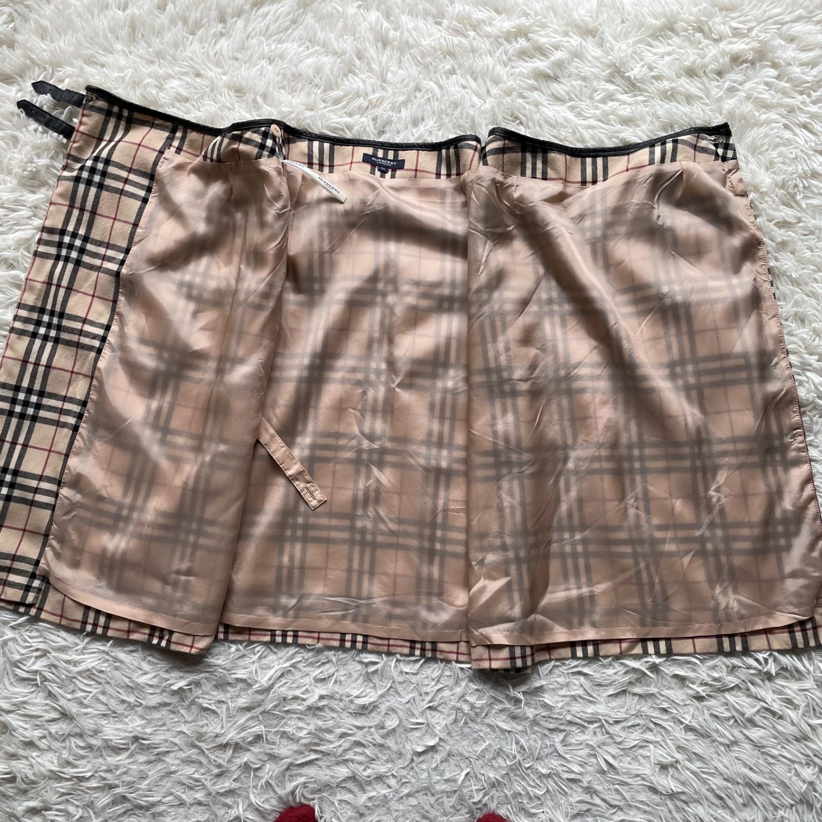 BURBERRY LONDON バーバリーロンドン ノバチェックラッスカート サイド