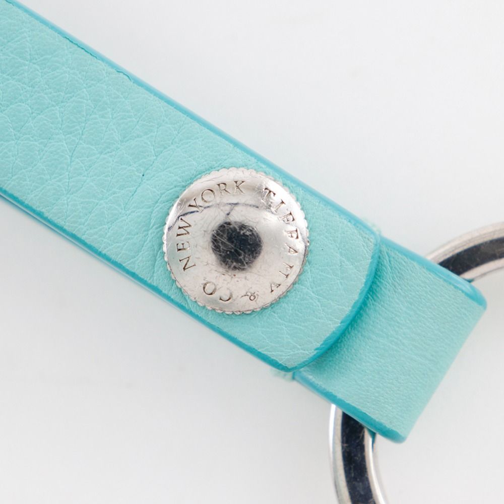 キーリング 金属製×レザー