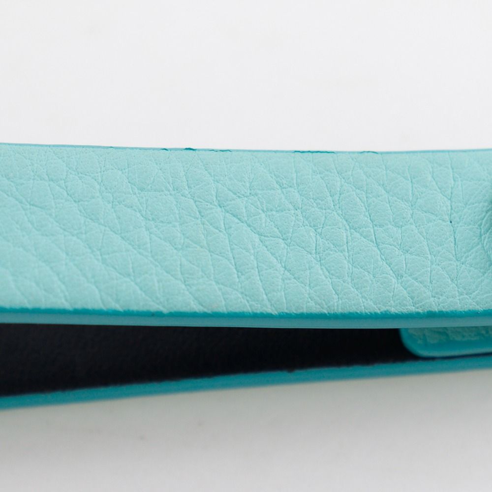  TIFFANY-Co. ティファニー キーリング 金属製×レザー ティファニーブルー ユニセックス キーホルダー その他 小物