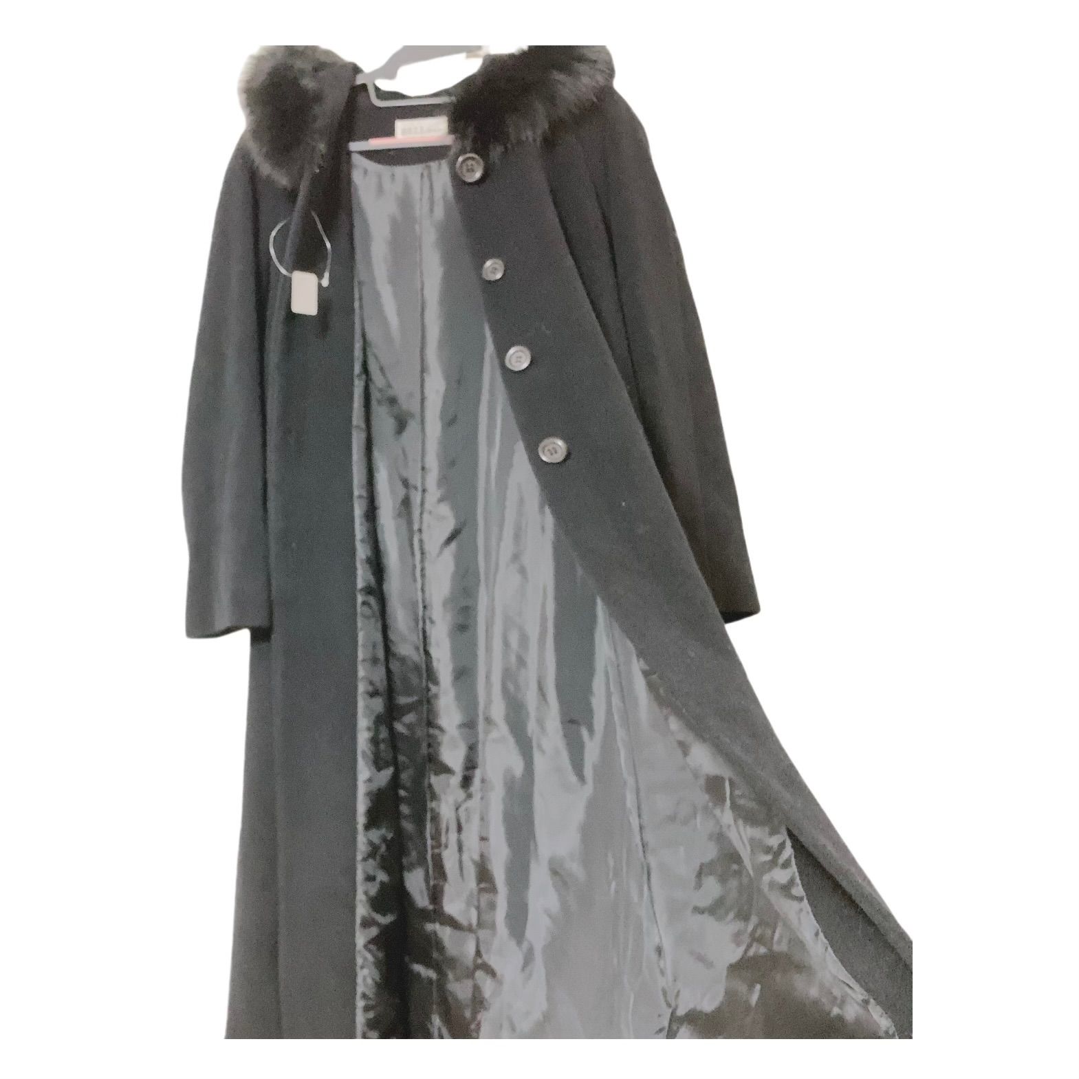 美品✩アルパカ＆ウール✩ブルーフォックス✩フード有り✩ファーコート✩柔らか✩軽い zk4 【美品】BELL amica ベルアミカ ウール アンゴラ ロングコート