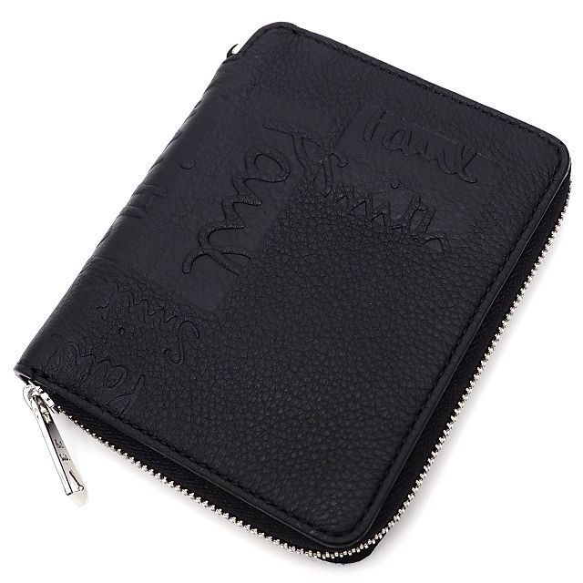♥品 Paul Smith ラウンド レザーウォレット 財布 ブラック イタリア製 ポールスミス メンズ 5 CH|I 06123|KEP 24|