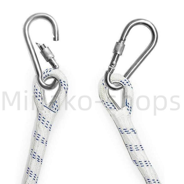 避難はしご 全長約5m 柔らかい ローー エスケープ フック カラビナ付き