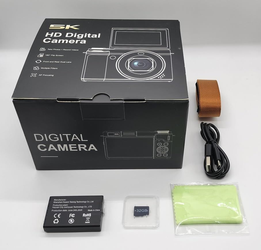 デジカメ デジタルカメラ 5 K 80 MP HDデュアルレンズフリップスクリーン18倍デジタルズームオートフォーカスWiFiビデオブログカメラ 学生 初心者 旅行卒業式 Vlog 軽量 携帯便利 手ぶれ防止 ダークブラウン po a 4289122