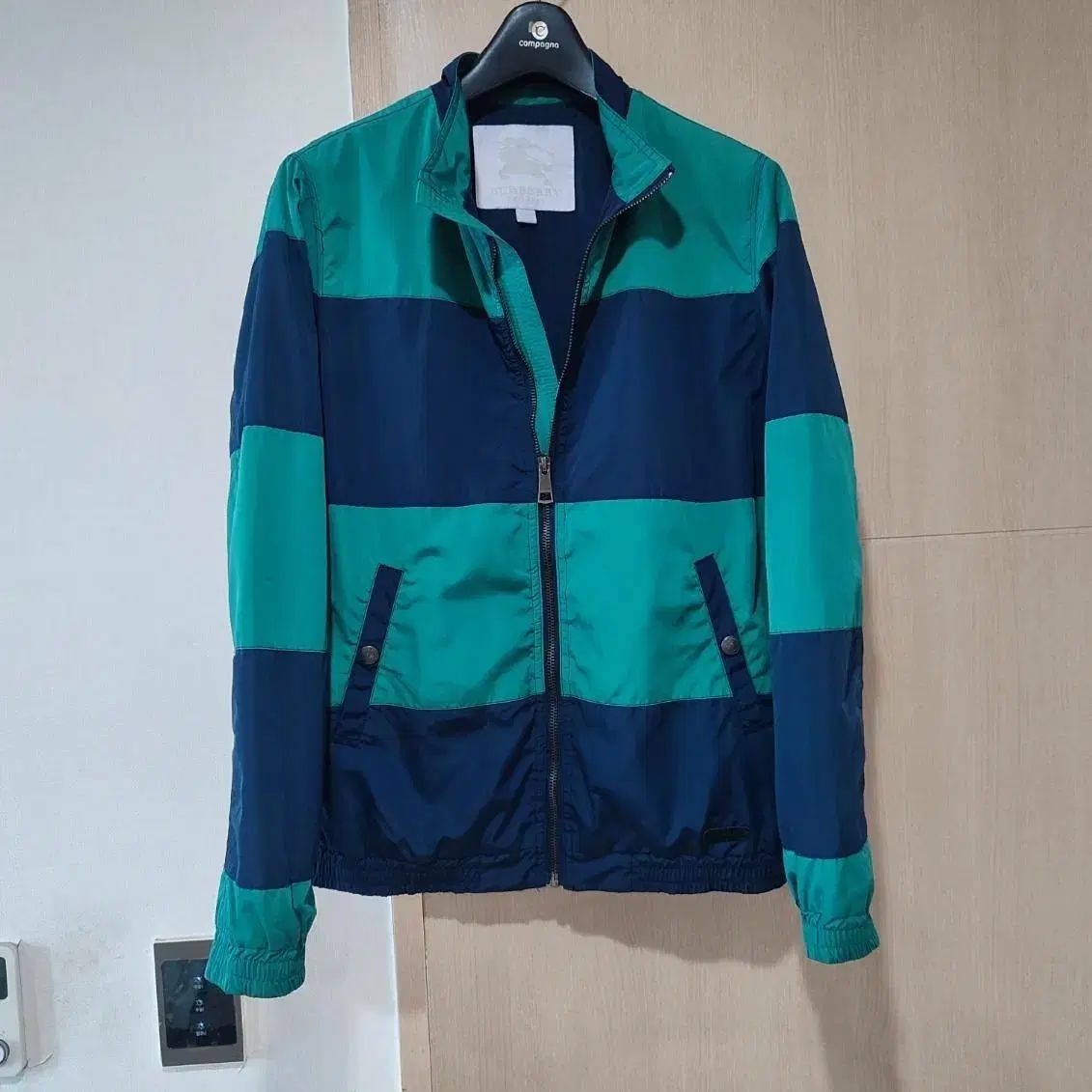 バーバリー チルドレン ブルー|グリーン バイカラー ウィンドブレーカー 13-14歳