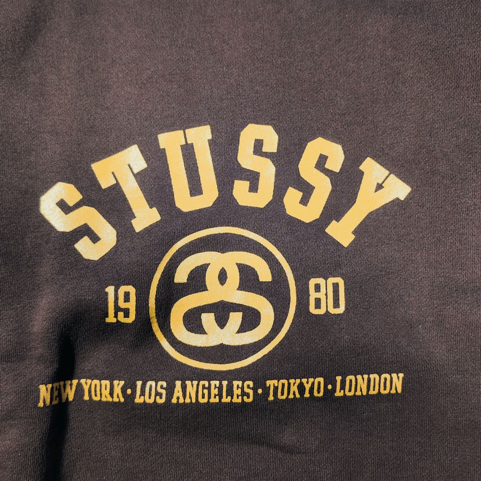 90s 紺タグ OLD STUSSY Sマークロゴプリント ラグランスウェットS OLD 