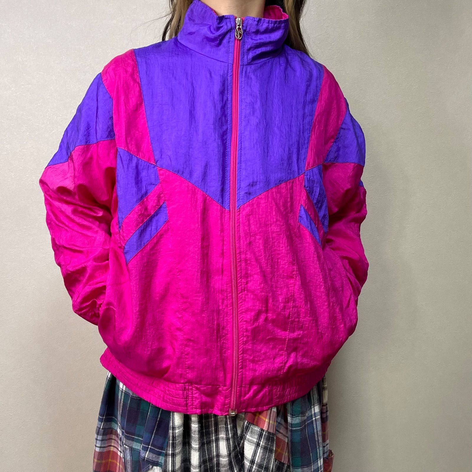 80's LAVON BY CHEERFUL CORP Switch nylon jacket. 古着 ナイロン