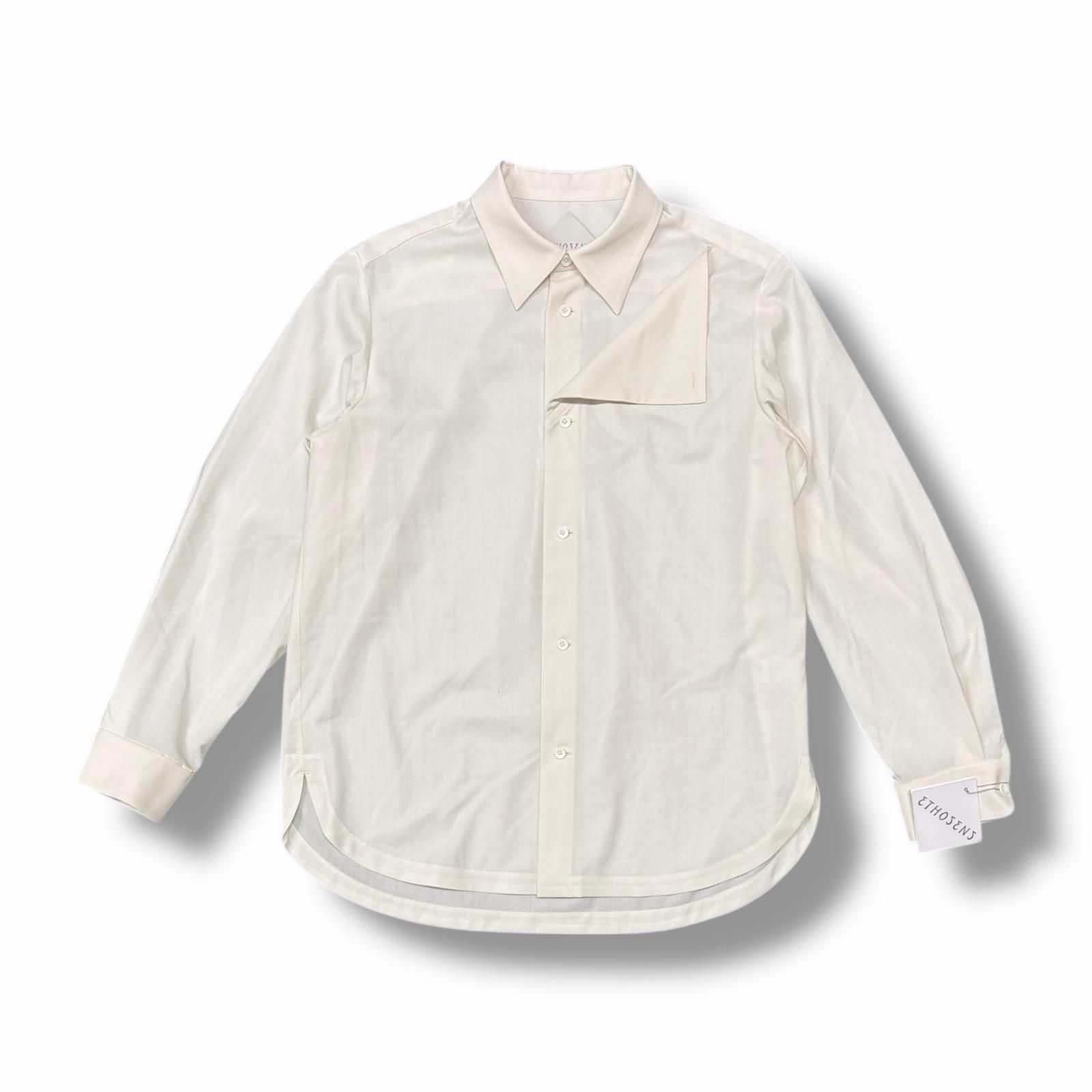 参考上代53900円 ♥ 25 SS Return shirt リターンシャツ 長袖シャツ エトセンス 1 E 125-21 アイボリー 2 4674 M