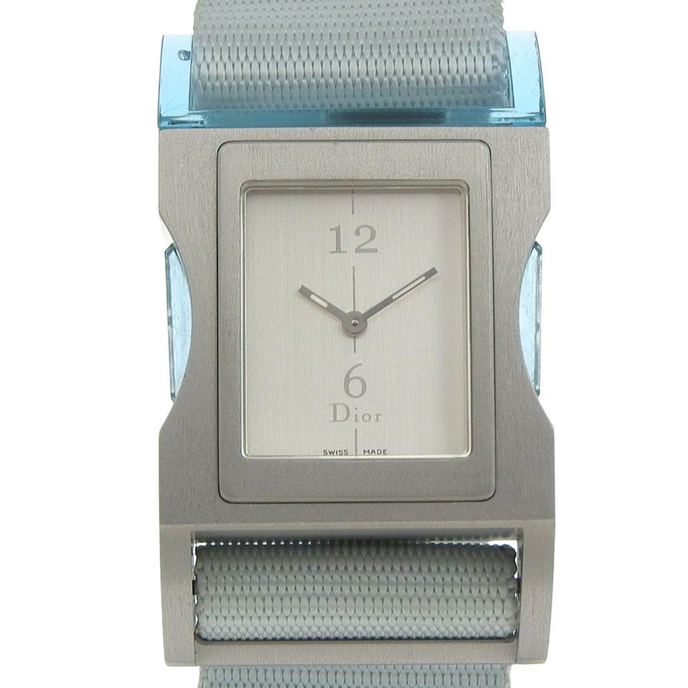 Dior ディオール クリス47 D 100 322 アルミ ナイロン クオーツ アナログ表示 レディース シルバー文字盤 腕時計