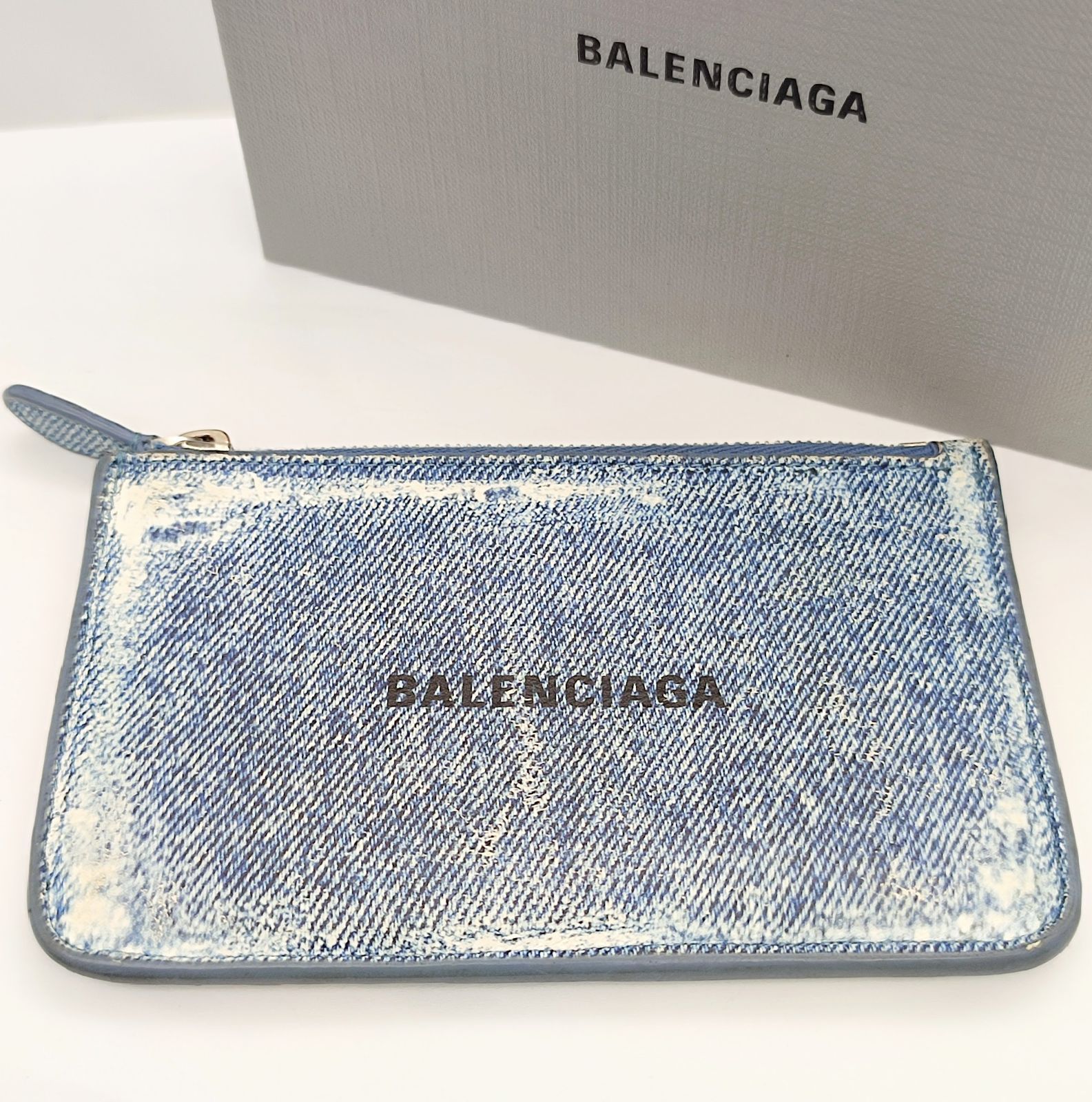 バレンシアガ フラグメントケース 637130 クラッシュデニムプリント