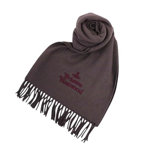Vivienne Westwood MUFFLER ヴィヴィアン ウエストウッド ウールマフラー WOOL マフラー ロゴ刺繍入 ブラウン m