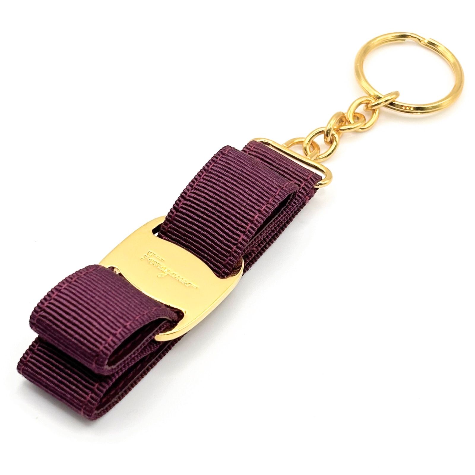 【美品】サルヴァトーレフェラガモ ポーチ レザー ヴァラリボン ゴールド金具 赤 Salvatore Ferragamo サルヴァトーレフェラガモ ヴァラ リボン レザー